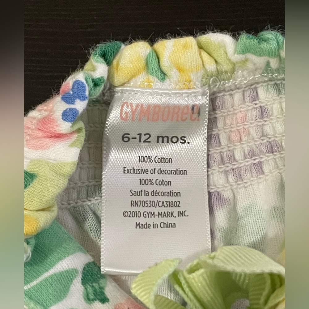 Gymboree 100% Cotton *Excellent Cond* Floral Romper Size. 6-12 mo - Picture 2 of 4